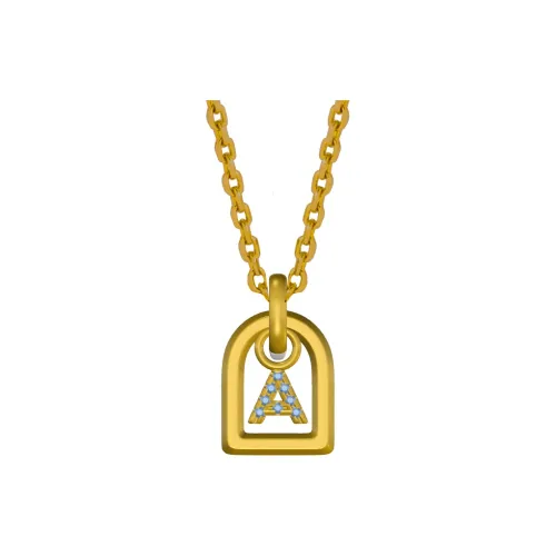 NEVERFAR S925 Silver Thick 18K Gold-Plated Necklaces Women's