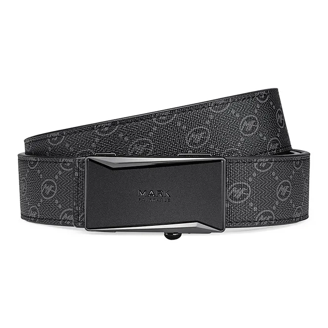 FAIRWHALE Vintage Pattern Automatic Buckle Casual Belt PVC Leather Belts Men's Width 3.5CM-2