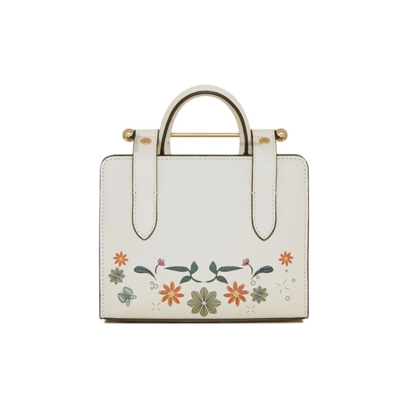 Strathberry Smooth Calf Leather Tote Bag Shopping Bag Shoulder Bag Crossbody Bag Handbag Mini Women's Oatmeal Beige-2