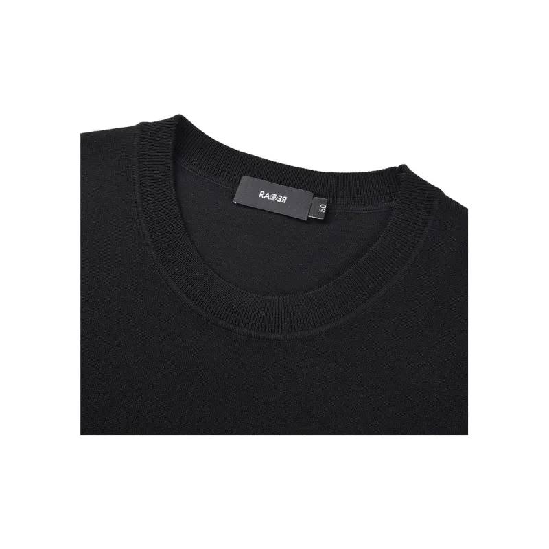 RARE Short Sleeved Sweater Pullover Men's Black-3