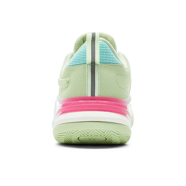 PEAK Basketball Shoes Men Low Top Light Khaki/Orange Yellow/Pink Green-3