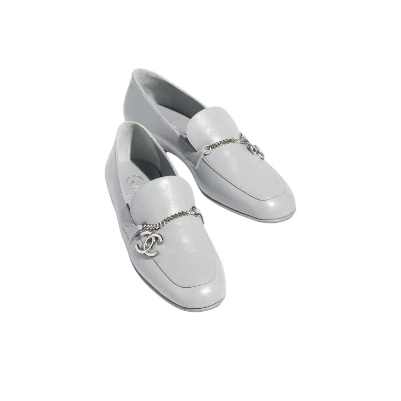 CHANEL Loafers 1.5cm Women's Gray-3