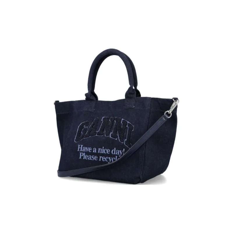 GANNI Logo Detailed Small Shopper Bag-1