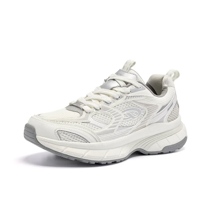 QIAODAN Kaiyuan 2K Coverage Rebound Wear Resistant Lightweight Slip Resistant Low Top Casual Shoes Men's White Gray-1