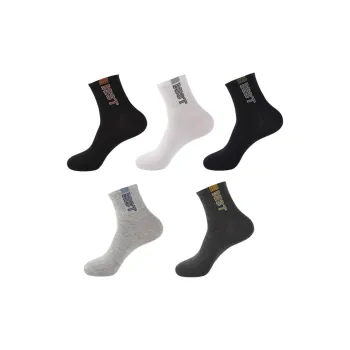 H YXIANG Mid Calf Socks Men's 5 Pack Multicolor