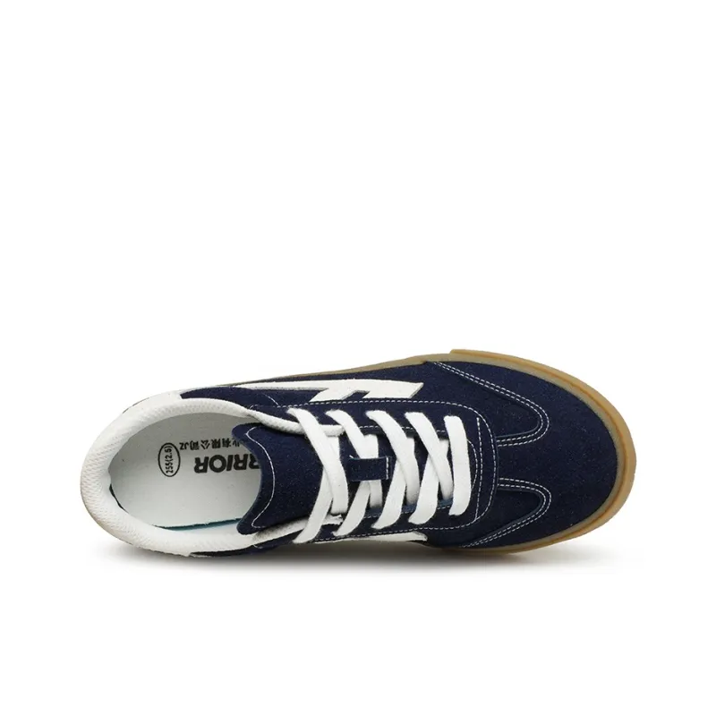 Warrior German Army Trainers Lightweight And Breathable Low Top Skateboard Shoes Unisex Dark Blue White-3