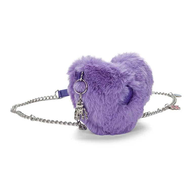 Kipling Polyester Crossbody Bag Regular Women's Pink Purple Fuzzy-1