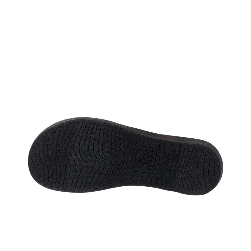 REEF Slip-Resistant Flip Flops Women's Black White-4