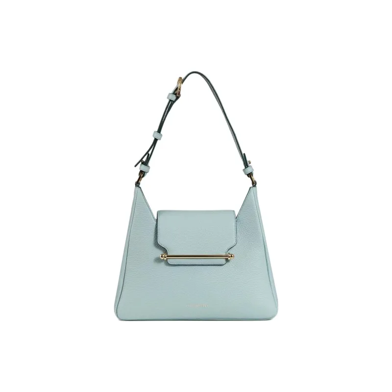 Strathberry Grained Calfskin Hobo Bag Handbag Shoulder Bag Women's Duck Egg Blue-0