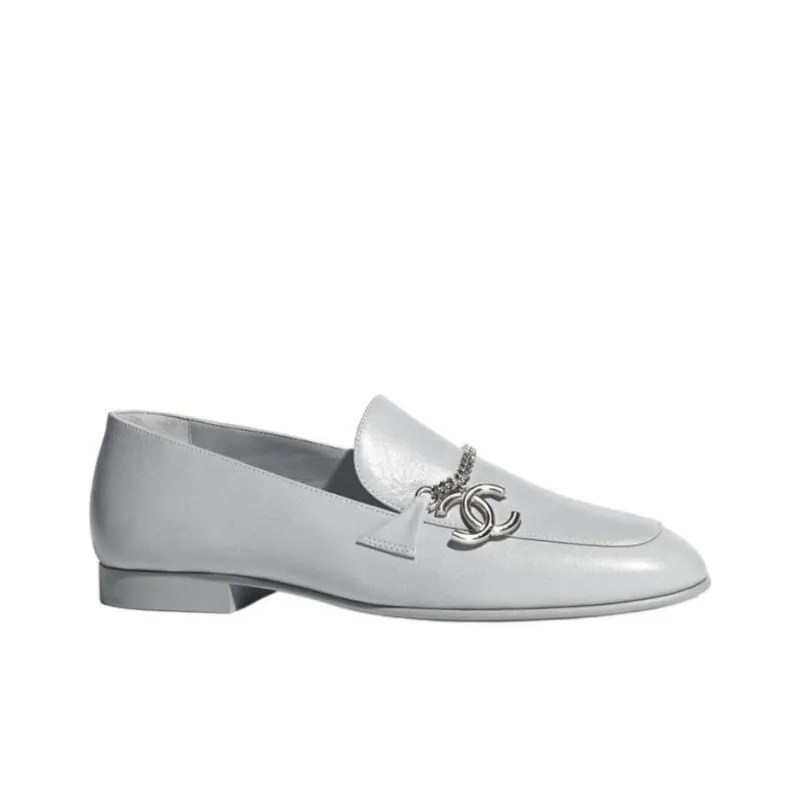 CHANEL Loafers 1.5cm Women's Gray-1