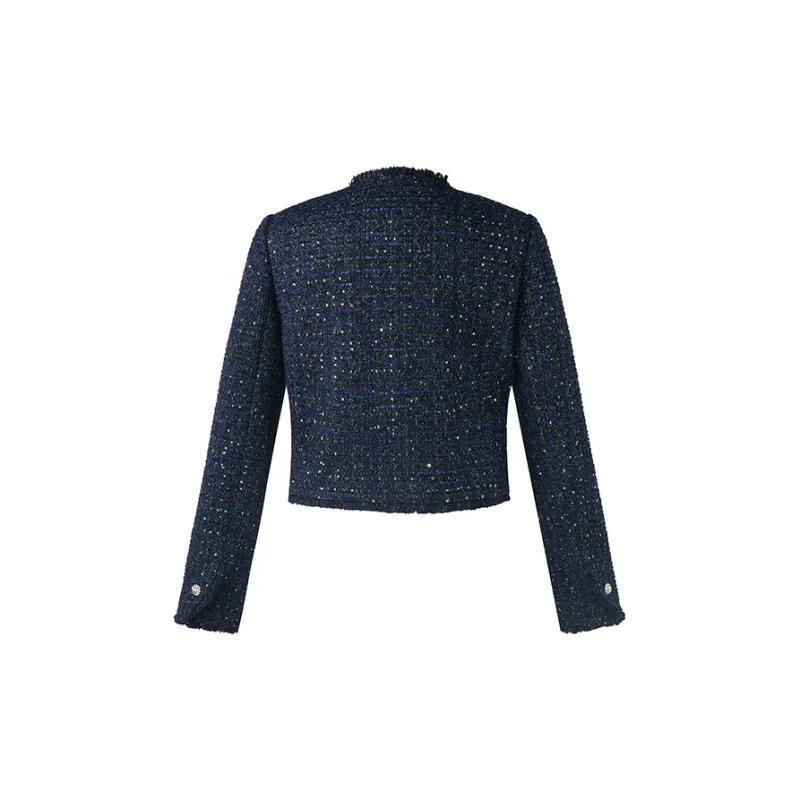 GOELIA Cropped Coat Women's Dark Blue-1