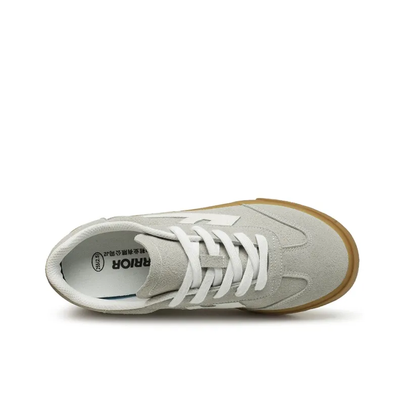 Warrior German Army Trainers Abrasion Resistant, Lightweight, And Breathable Low Top Skateboard Shoes Unisex Gray White-3