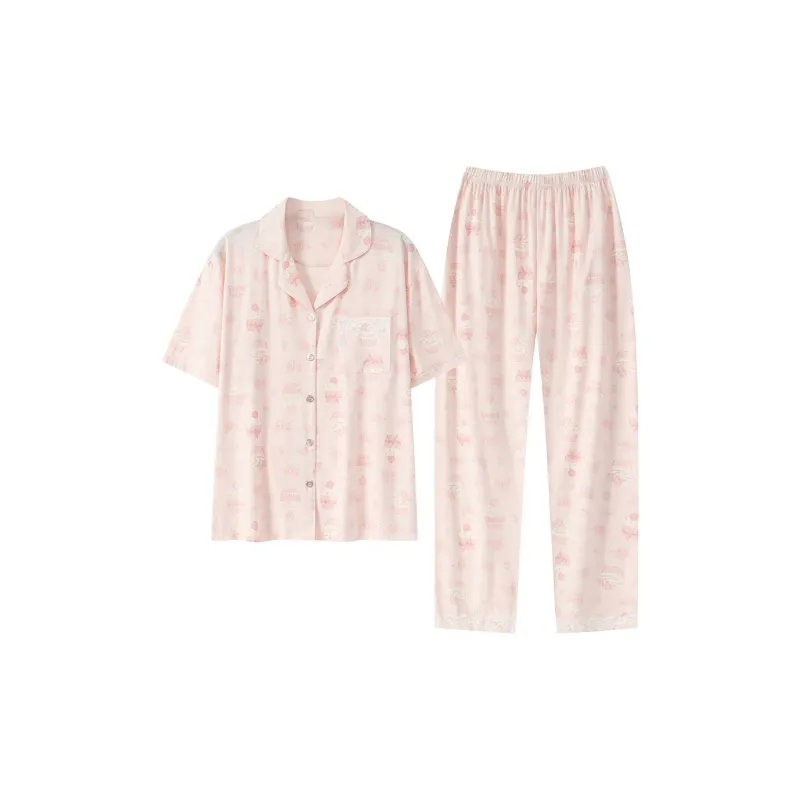 The Story Of The Flower Season Pajama Set Women's Pink-0