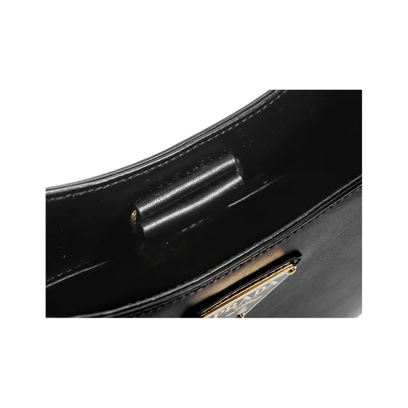 PRADA Cleo Calfskin Handbag Shoulder Bag Women's Black-6