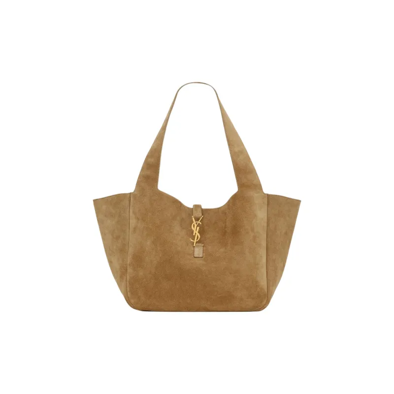 SAINT LAURENT Suede Tote Bag, Shopping Bag, Handbag, Shoulder Bag Women's Camel-0