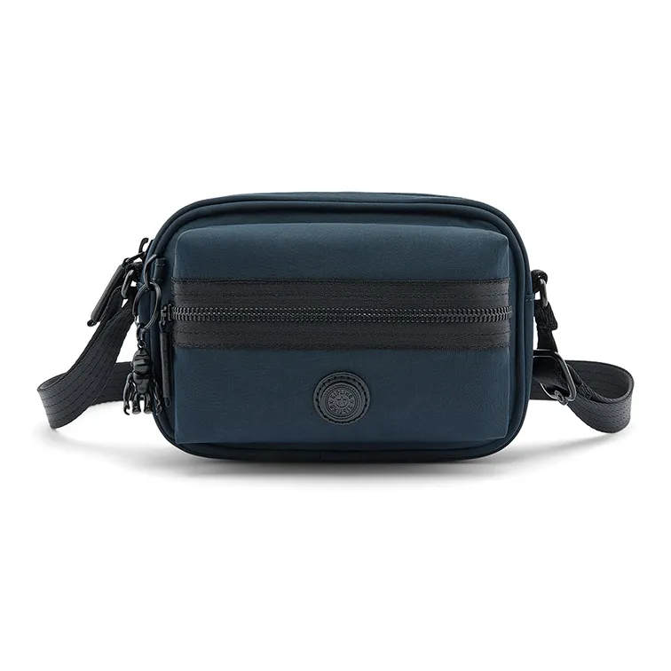 Kipling Polyamide Camera Bag, Crossbody Bag Small Size Unisex Blue Black Patchwork-0