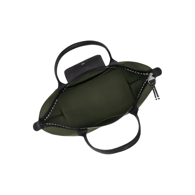 LONGCHAMP Le Pliage Energy Calfskin Tote Bag, Shopping Bag, Canvas Handbag Tubas Women's Olive Green-3