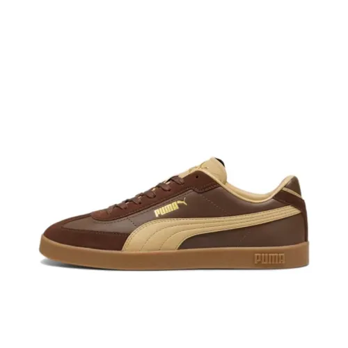 PUMA Club II Era Anti Slip Wear Resistant Low Top Skateboard Shoes Unisex Brown