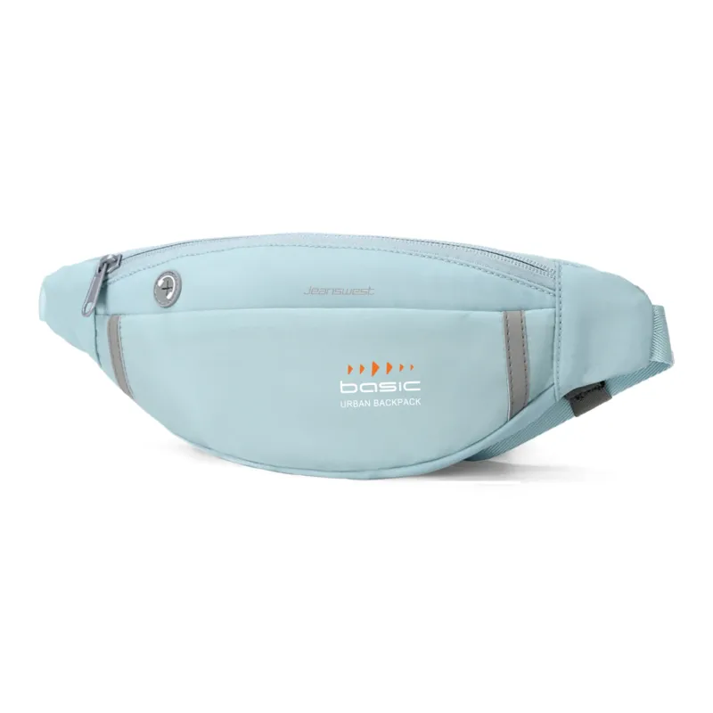 JEANSWEST Fabric Fanny Pack Regular Unisex Black/Pink Army Green Peacock Blue Light Blue Purple-18