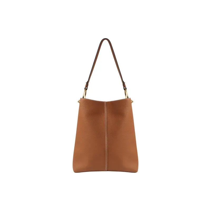 Strathberry Grained Calfskin Bucket Bag Hobo Bag Handbag Shoulder Bag Women's Tan-2