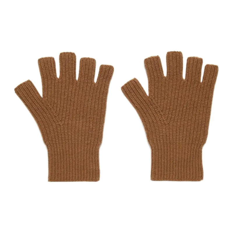 VINCE Cashmere Knit Gloves Women's Brown-0