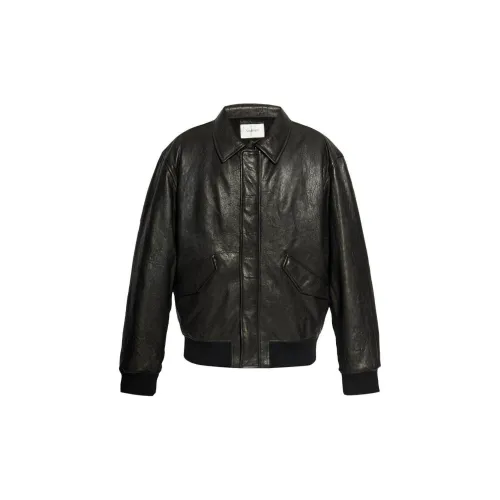 SAINT LAURENT Leather Jackets Men Black