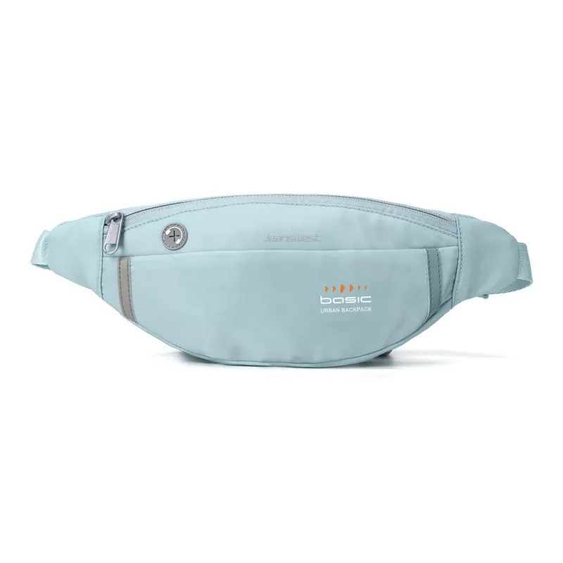 JEANSWEST Fabric Fanny Pack Regular Unisex Black/Pink Army Green Peacock Blue Light Blue Purple-17