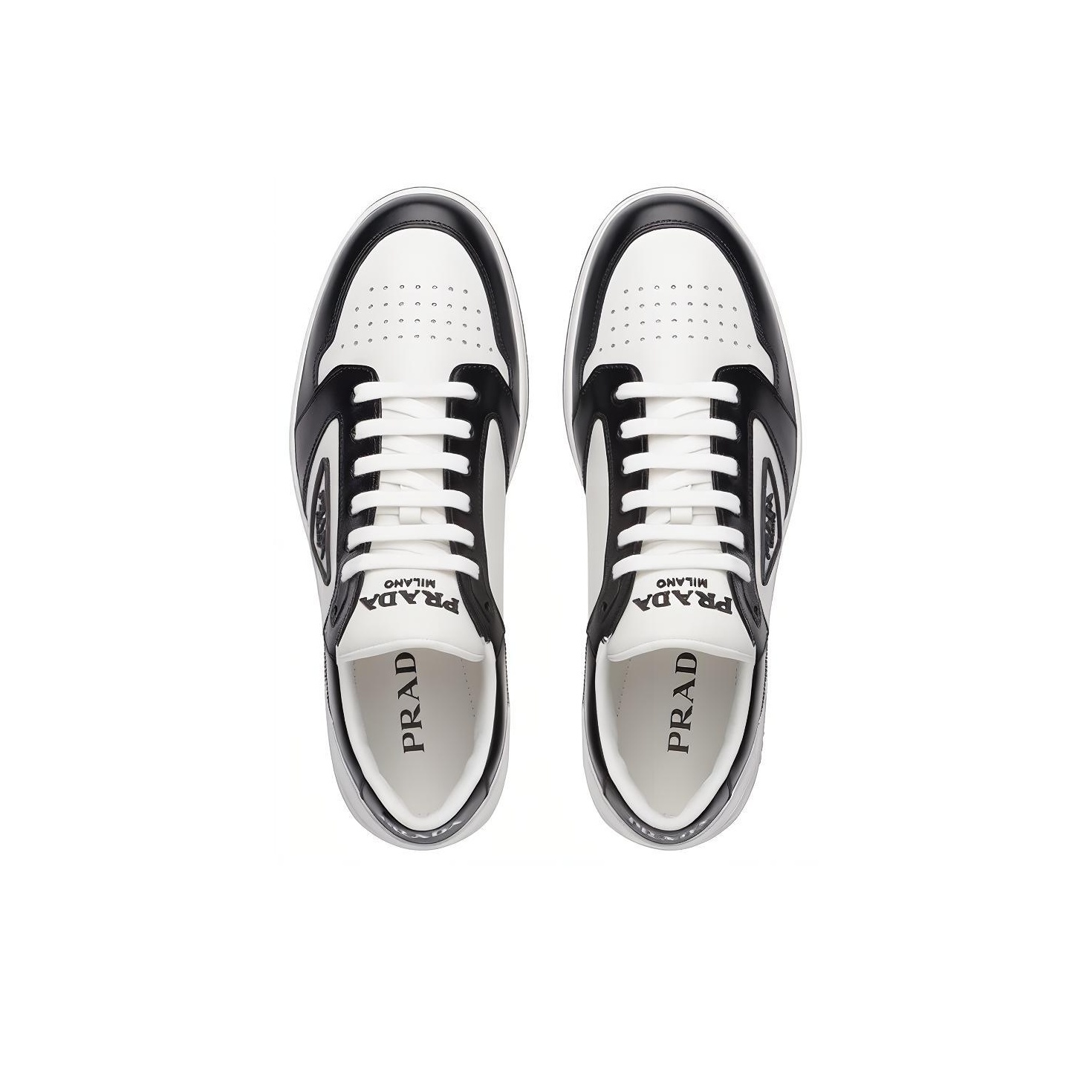 スニーカー Prada District Leather Sneakers White Black Prada District leather sneakers | REVERSIBLE