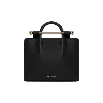 Strathberry Smooth Calf Leather Tote Bag Shopping Bag Shoulder Bag Crossbody Bag Handbag Mini Women's Black