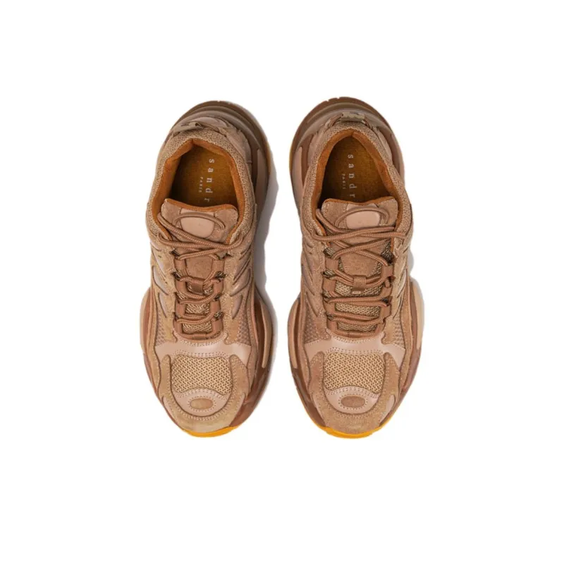 Sandro Mid Top Chunky Sneakers Women's Camel-2