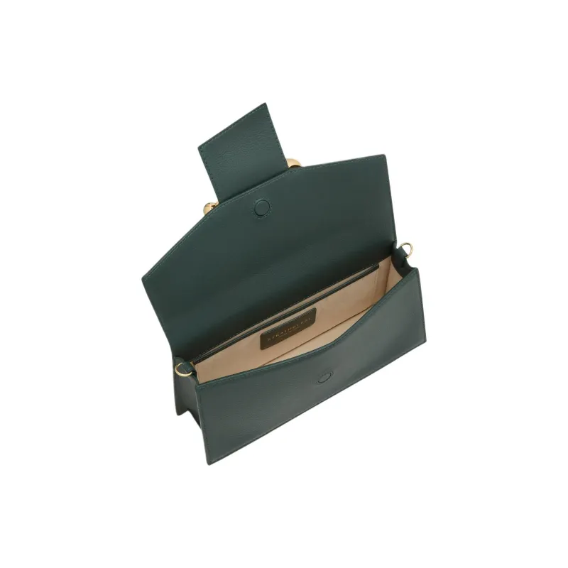 Strathberry Smooth Calf Leather Crossbody Bag Shoulder Bag Mini Women's Dark Green-3