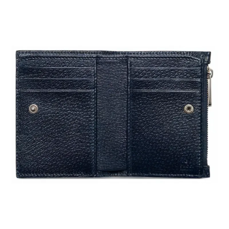 GUCCI Ophidia Canvas With Leather Card Holder Wallet Men's Dark Blue-4
