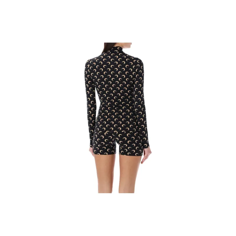Marine Serre Crescent Printed High Neck Long Sleeved Top-1
