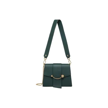 Strathberry Smooth Calf Leather Shoulder Bag Crossbody Bag Women's Dark Green