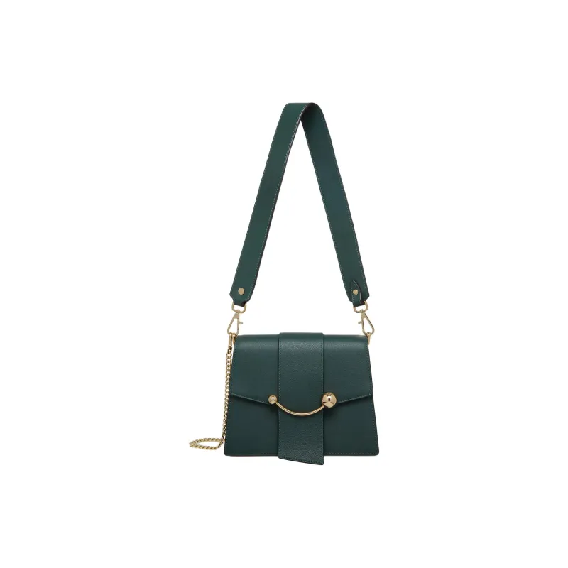Strathberry Smooth Calf Leather Shoulder Bag Crossbody Bag Women's Dark Green-0