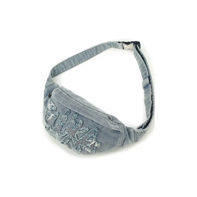 Guuka Fabric Fanny Pack Medium Size Unisex Denim Blue-1