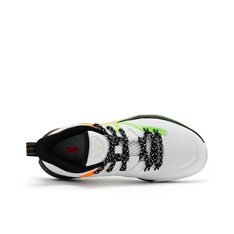 QIAODAN Uh-huh Wear-Resistant Support Balance Low-Top Patented Rebound Technology Basketball Shoes Women's White Orange-3