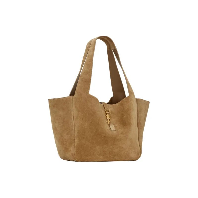 SAINT LAURENT Suede Tote Bag, Shopping Bag, Handbag, Shoulder Bag Women's Camel-2