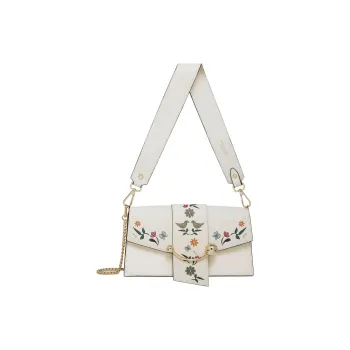 Strathberry Smooth Floral Calfskin Crossbody Bag Shoulder Bag Mini Women's White