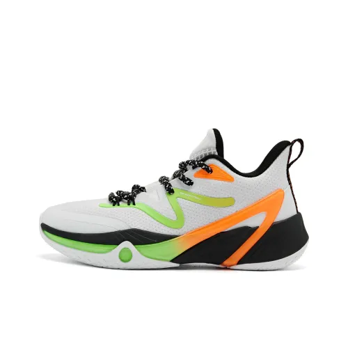 QIAODAN Uh-huh Basketball Shoes Women's Low-Top Jordan White/Shiny Orange