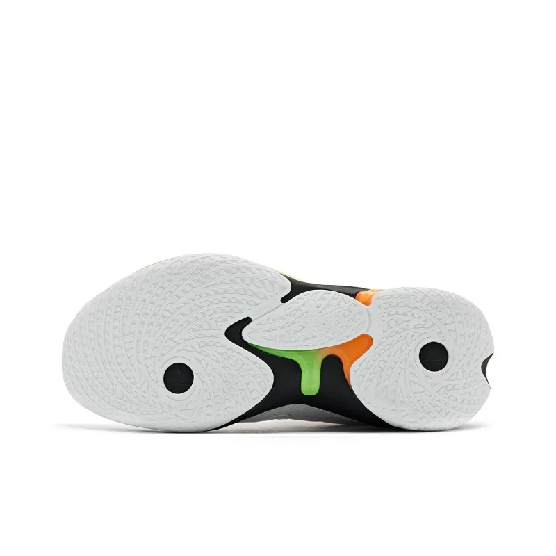 QIAODAN Uh-huh Wear-Resistant Support Balance Low-Top Patented Rebound Technology Basketball Shoes Women's White Orange-5