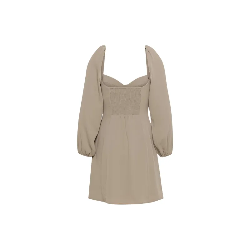 ARITZIA Wilfred Novella Dress Long-Sleeved Dresses Women's Nomad Taupe/Nomad Gray Umber-1