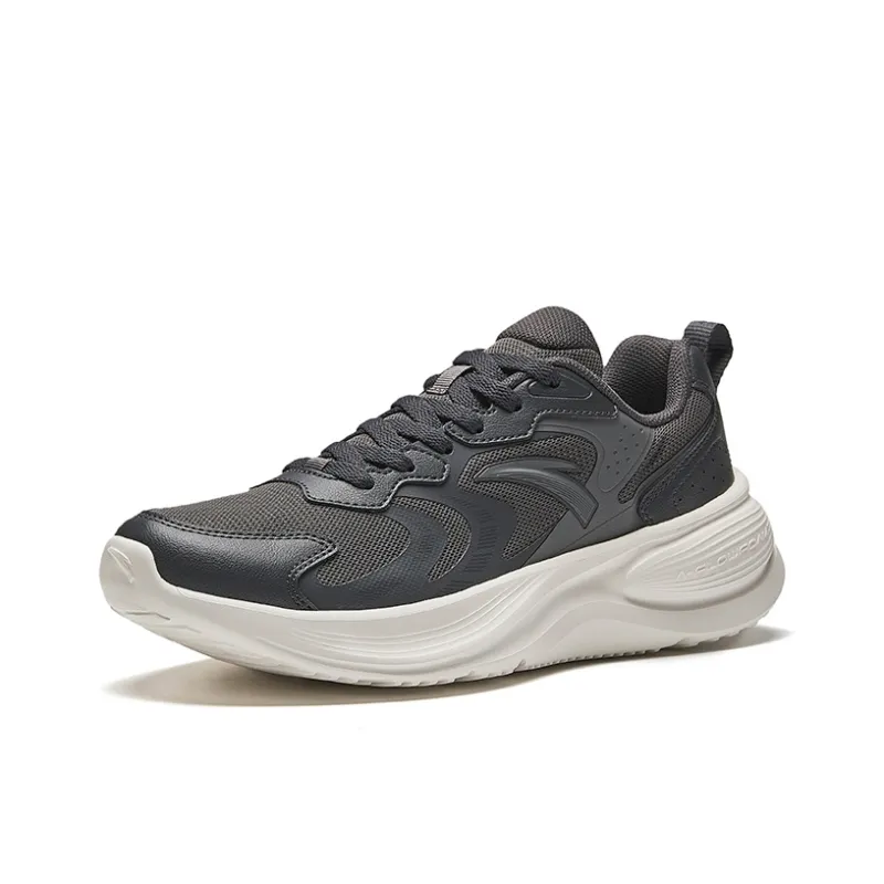 Anta Anti Slip Wear Resistant Low Top Casual Running Shoes Men's Gray White-1