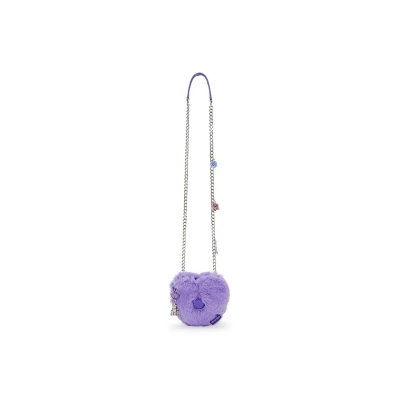 Kipling Polyester Crossbody Bag Regular Women's Pink Purple Fuzzy-3