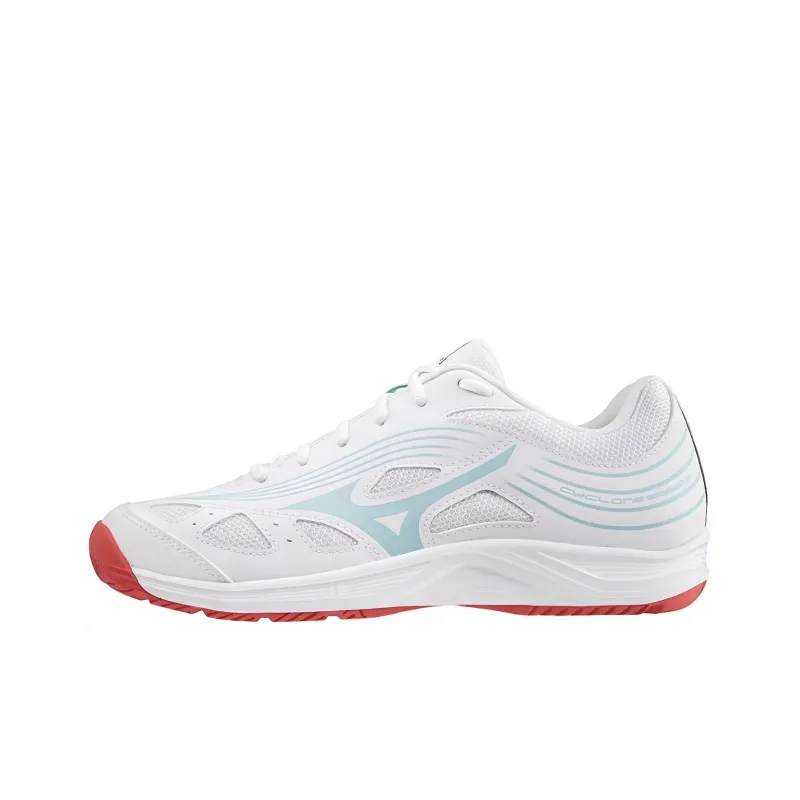 Mizuno Cyclone Speed 3 Slip Resistant, Abrasion Resistant, Breathable Low Top Training Shoes Unisex White Blue Red-0