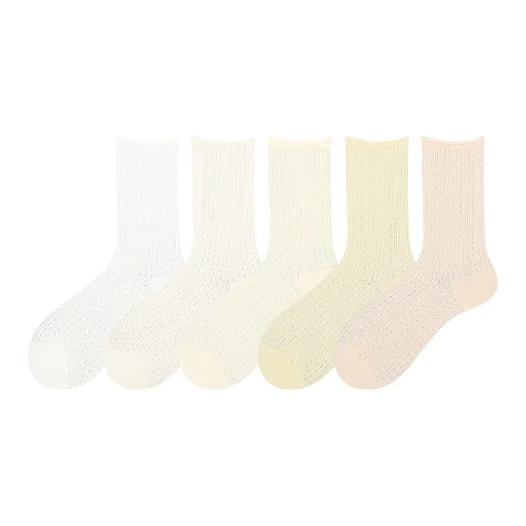 COTTON CHEESE Mid Calf Socks Women's 5 Pack-7