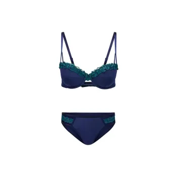 Victoria's Secret Eva Balconette Bra And Panty Set In / Medieval Blue Underwear Set Women's Medieval Blue