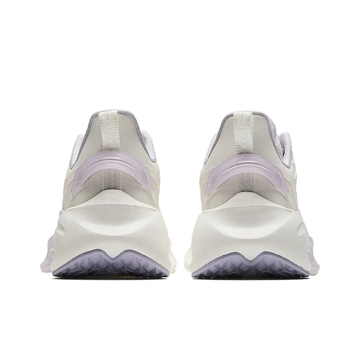 ANTA Stinger 5 Running Shoes Women's Low Top Ivory White/Light Purple Gray-3