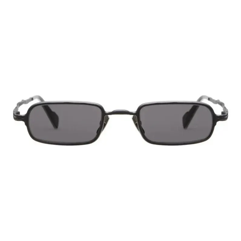 KUBORAUM Metal Acetate Rectangular Sunglasses Men's Black-0