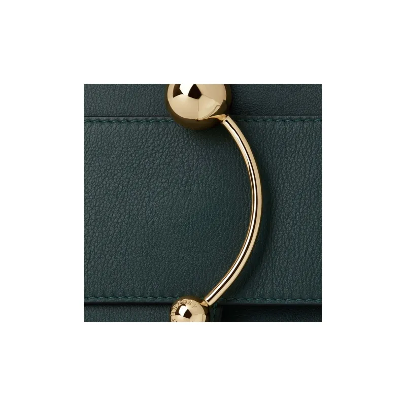 Strathberry Smooth Calf Leather Crossbody Bag Shoulder Bag Mini Women's Dark Green-4